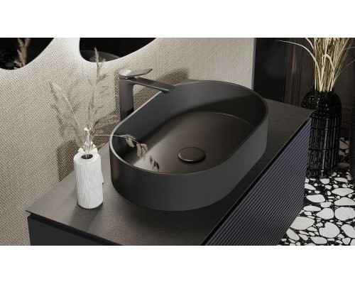 Тумба под раковину Jorno Stone 100 Stn.01.100/P/A/JR подвесная Антрацит