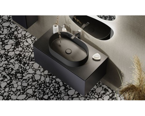 Тумба под раковину Jorno Stone 100 Stn.01.100/P/A/JR подвесная Антрацит