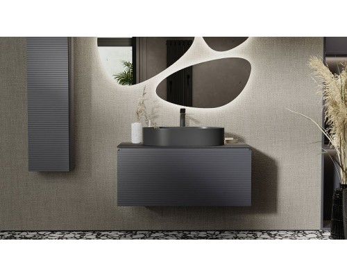 Тумба под раковину Jorno Stone 100 Stn.01.100/P/A/JR подвесная Антрацит