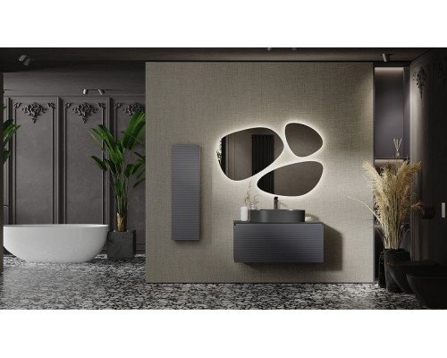 Тумба под раковину Jorno Stone 100 Stn.01.100/P/A/JR подвесная Антрацит