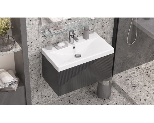 Тумба под раковину Velvex Edge 70 tpEDG.70.1Y-231 подвесная Графит