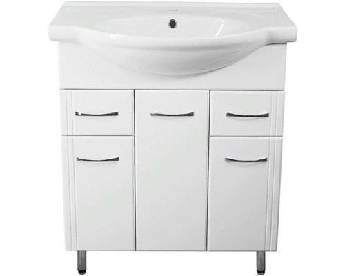 Тумба под раковину Style Line Эко Стандарт 26 Байкал 75 ЛС-00002286 Белый глянец