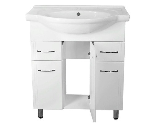 Тумба под раковину Style Line Эко Стандарт 26 Байкал 75 ЛС-00002286 Белый глянец