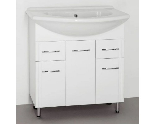 Тумба под раковину Style Line Эко Стандарт 26 Байкал 75 ЛС-00002286 Белый глянец