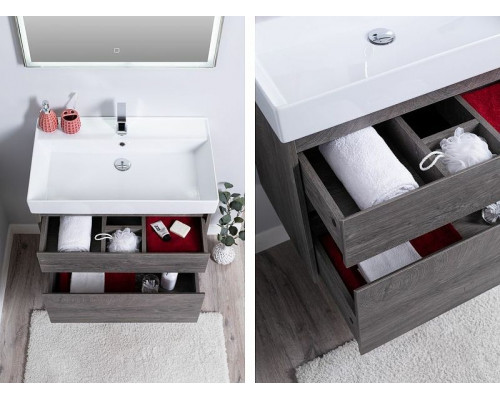 Тумба с раковиной Aquanet Nova Lite 60 245241 подвесная Дуб рошелье