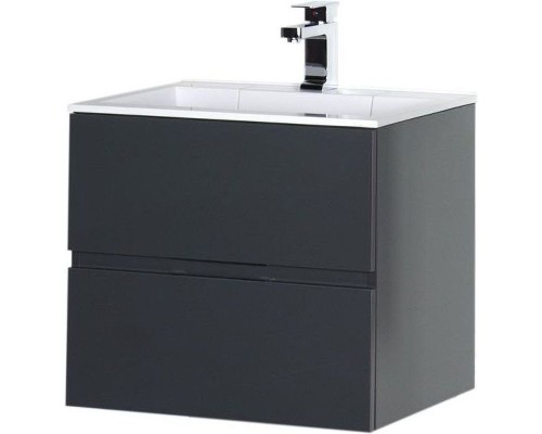 Тумба с раковиной Aquanet Алвита 60 213094 подвесная Серый антрацит