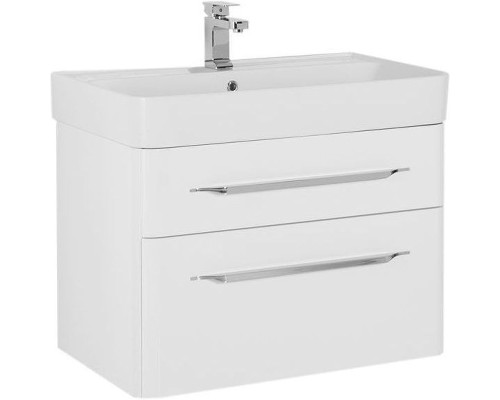 Тумба с раковиной Aquanet Виченца 80 212666 подвесная Белый глянец