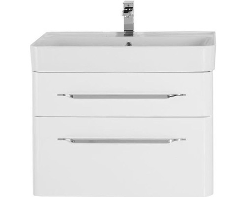 Тумба с раковиной Aquanet Виченца 80 212666 подвесная Белый глянец