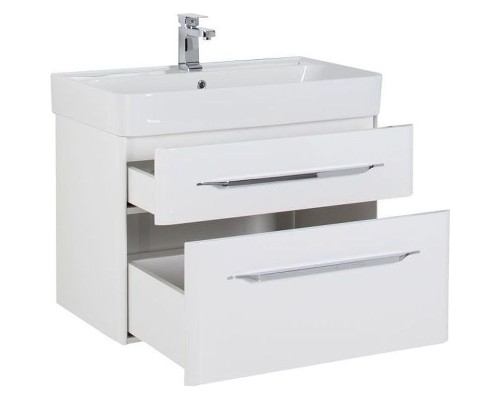 Тумба с раковиной Aquanet Виченца 80 212666 подвесная Белый глянец