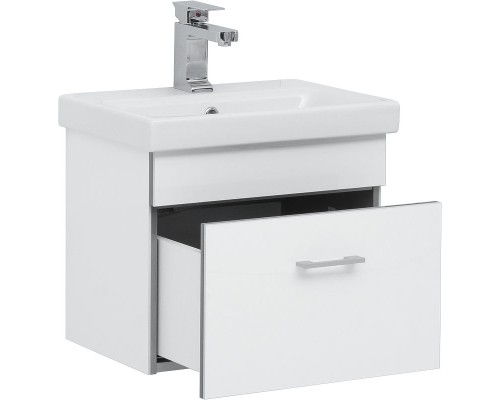 Тумба с раковиной Aquanet Верона 50 254066 подвесная Белый глянец