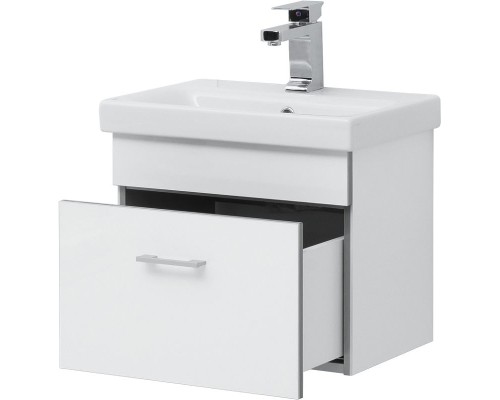 Тумба с раковиной Aquanet Верона 50 254066 подвесная Белый глянец
