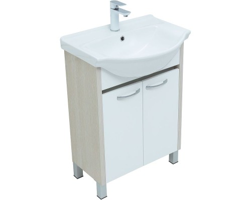 Тумба с раковиной Aquanet Донна 60 298579 Белый дуб Белая