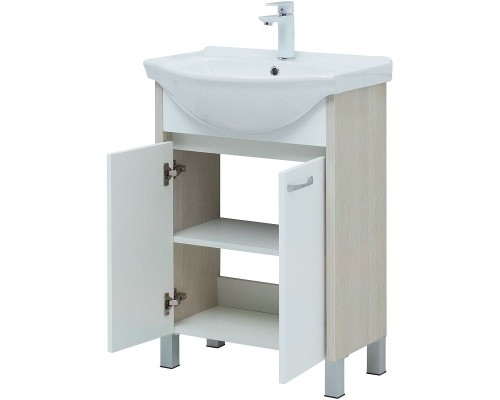 Тумба с раковиной Aquanet Донна 60 298579 Белый дуб Белая