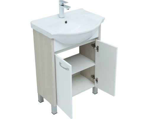 Тумба с раковиной Aquanet Донна 60 298579 Белый дуб Белая