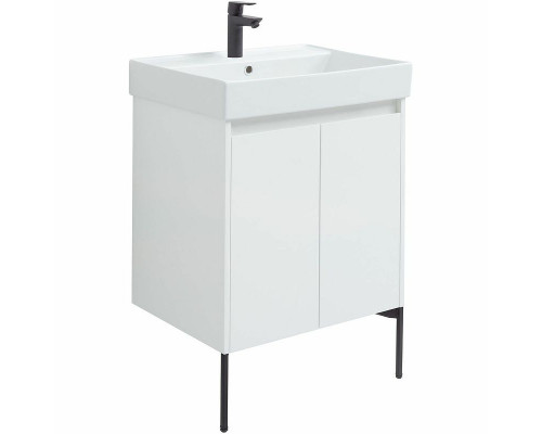 Тумба под раковину Aquanet Nova Lite 60 298847 подвесная Белая глянцевая