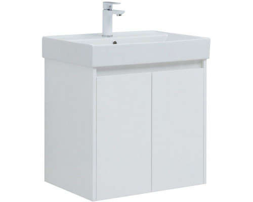 Тумба под раковину Aquanet Nova Lite 60 298847 подвесная Белая глянцевая