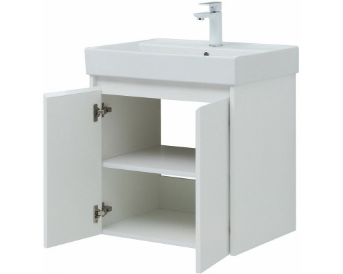 Тумба под раковину Aquanet Nova Lite 60 298847 подвесная Белая глянцевая