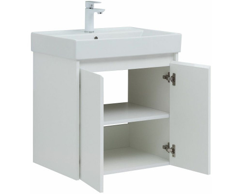 Тумба под раковину Aquanet Nova Lite 60 298847 подвесная Белая глянцевая