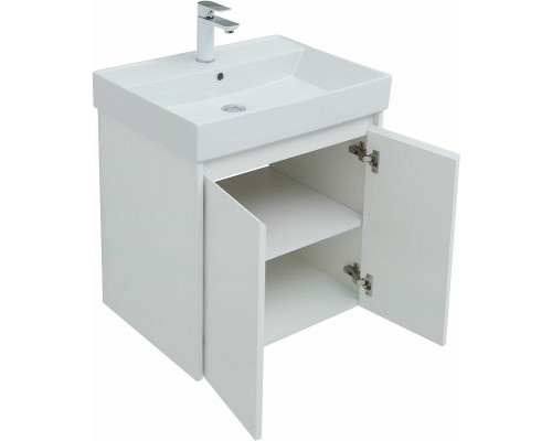 Тумба под раковину Aquanet Nova Lite 60 298847 подвесная Белая глянцевая
