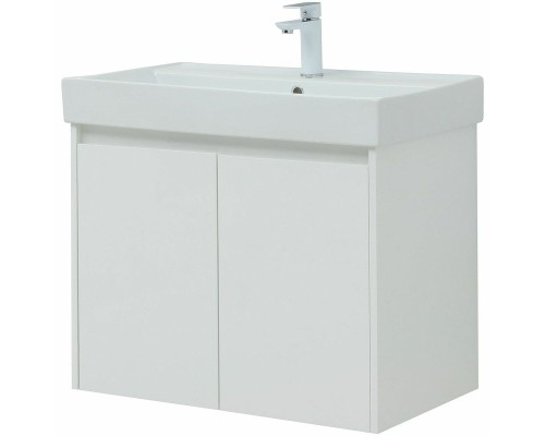 Тумба под раковину Aquanet Nova Lite 75 298850 подвесная Белая глянцевая