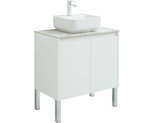 Тумба под раковину Aquanet Nova Lite 75 298850 подвесная Белая глянцевая