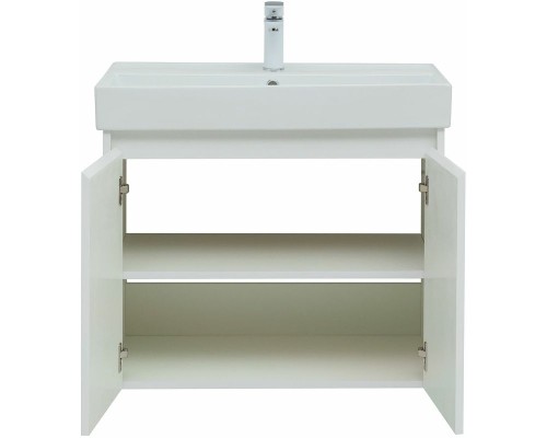 Тумба под раковину Aquanet Nova Lite 75 298850 подвесная Белая глянцевая