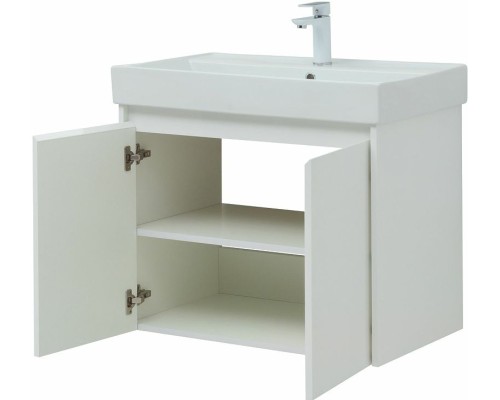 Тумба под раковину Aquanet Nova Lite 75 298850 подвесная Белая глянцевая