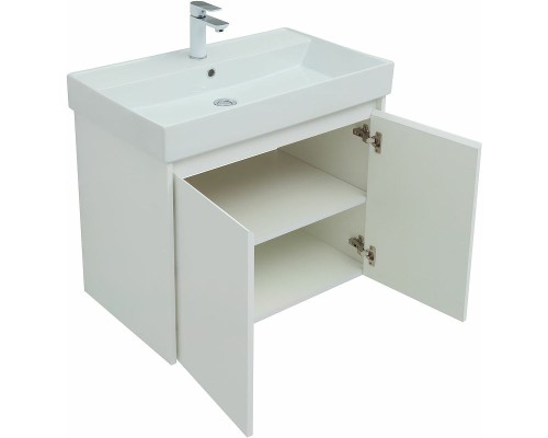 Тумба под раковину Aquanet Nova Lite 75 298850 подвесная Белая глянцевая