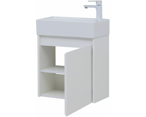 Тумба под раковину Aquanet Nova Lite 50 298853 подвесная Белая глянцевая