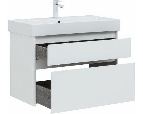 Тумба под раковину Aquanet Nova Lite 85 249936 подвесная Белый глянец