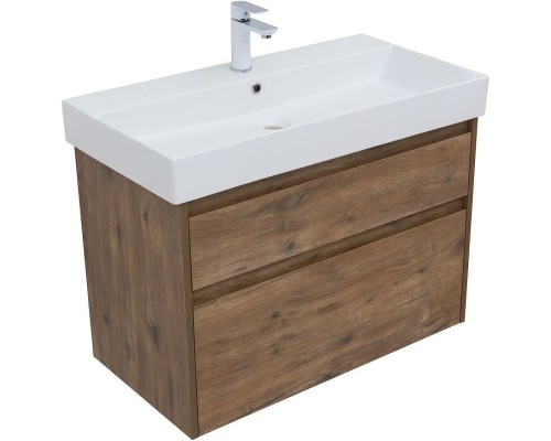Тумба под раковину Aquanet Nova Lite 85 249954 подвесная Дуб рустикальный