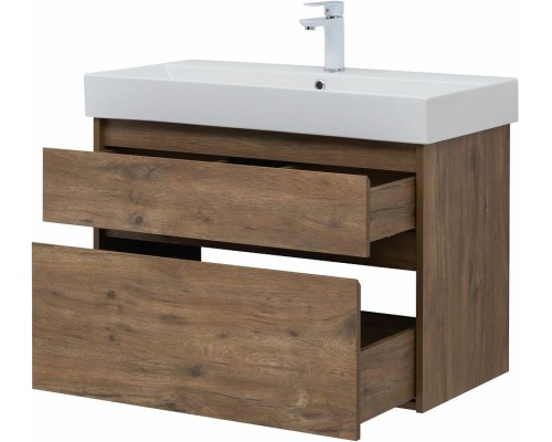 Тумба под раковину Aquanet Nova Lite 85 249954 подвесная Дуб рустикальный