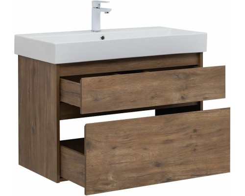 Тумба под раковину Aquanet Nova Lite 85 249954 подвесная Дуб рустикальный