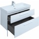 Тумба под раковину Aquanet Nova 100 249922 подвесная Белая глянцевая