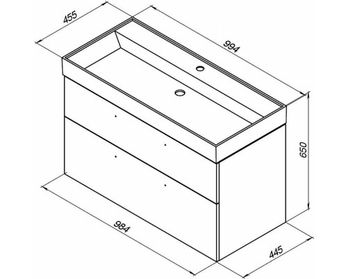 Тумба под раковину Aquanet Nova 100 249923 подвесная Дуб рошелье