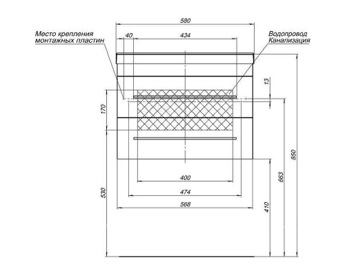 Тумба с раковиной Aquanet Верона 58 287643 подвесная Белая матовая