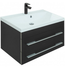 Тумба с раковиной Aquanet Верона 75 287646 подвесная Черная матовая