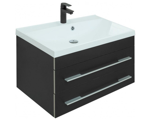 Тумба с раковиной Aquanet Верона 75 287646 подвесная Черная матовая