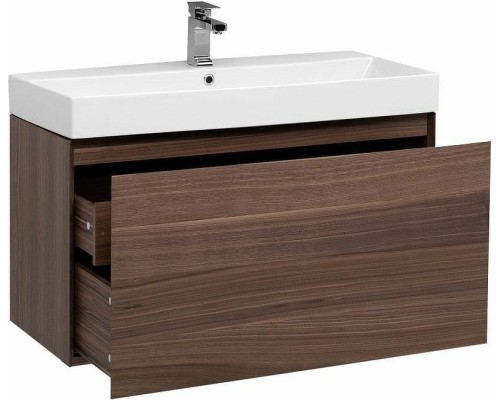 Тумба с раковиной Aquanet Нью-Йорк 100 213937 подвесная Орех
