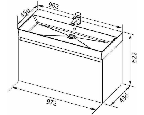 Тумба с раковиной Aquanet Нью-Йорк 100 213937 подвесная Орех