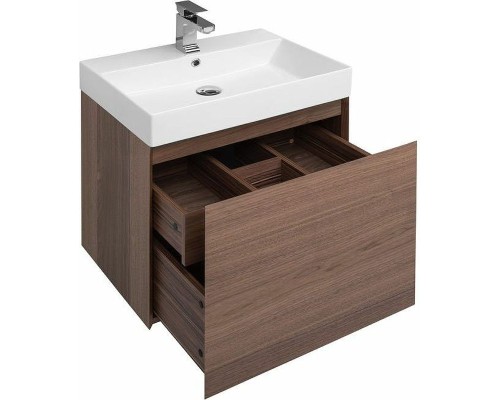 Тумба с раковиной Aquanet Нью-Йорк 60 213934 подвесная Орех