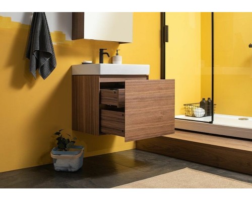 Тумба с раковиной Aquanet Нью-Йорк 60 213934 подвесная Орех