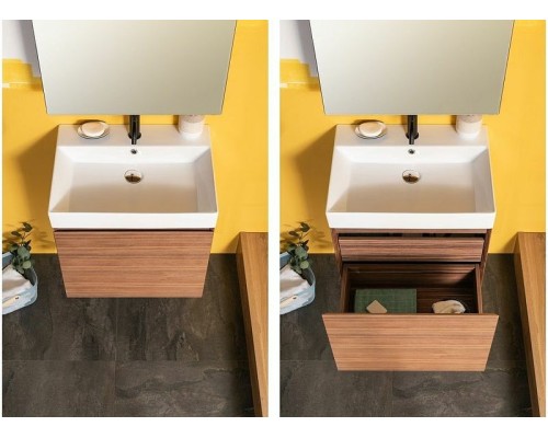 Тумба с раковиной Aquanet Нью-Йорк 60 213934 подвесная Орех