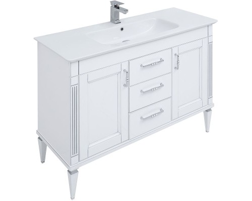 Тумба с раковиной Aquanet Селена 120 233696 Белая Патина серебро