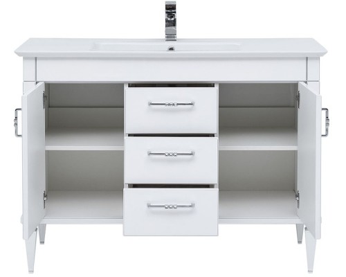 Тумба с раковиной Aquanet Селена 120 233696 Белая Патина серебро