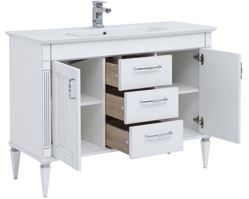 Тумба с раковиной Aquanet Селена 120 233696 Белая Патина серебро
