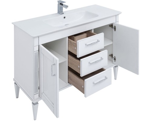 Тумба с раковиной Aquanet Селена 120 233696 Белая Патина серебро