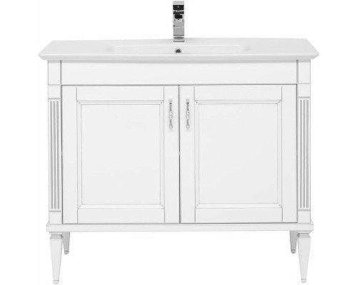 Тумба с раковиной Aquanet Селена 105 233695 Белая Патина серебро