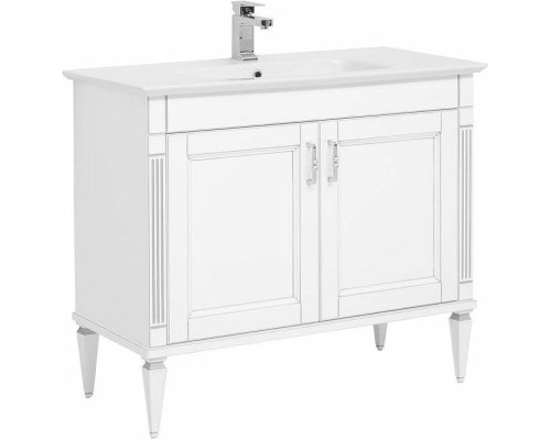 Тумба с раковиной Aquanet Селена 105 233695 Белая Патина серебро