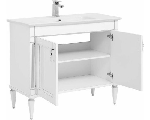 Тумба с раковиной Aquanet Селена 105 233695 Белая Патина серебро